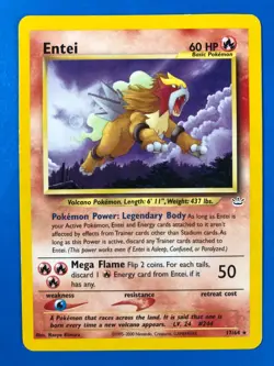Entei 17/64 Pokemon Neo Revelation Regular Rare Card - Unlimited - LP - Image 1