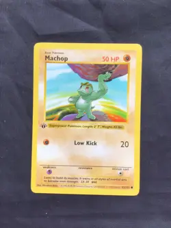 Pokemon Cards: Base Set 1st Edition Common: Machop 52/102 - Image 1