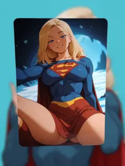 Supergirl Justice League Anime Waifu Sexy Goddess Doujin Lewd Hentai Card - Image 1