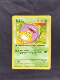Pokemon Cards: Base Set 1st Edition Common: Koffing 51/102 - Image 1