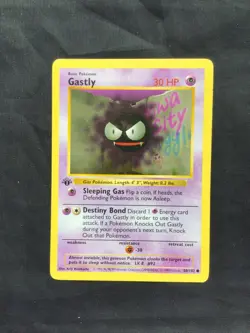 Pokemon Cards: Base Set 1st Edition Common: Gastly 50/102 - Image 1