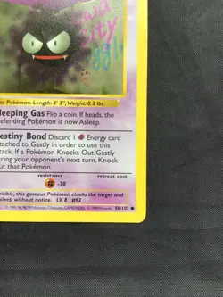 Pokemon Cards: Base Set 1st Edition Common: Gastly 50/102 - Image 4