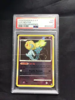 Pokemon Cards: Legends Awakened Reverse Holo: Uxie 43/146 PSA 9 - Image 1