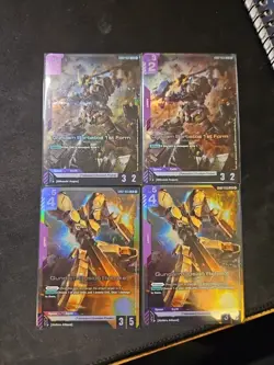 Gundam Card Game - 2 Gundam Barbatoes 1st Form And 2 Gundam Gusion Rebake. Mint - Image 1