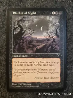 Blanket of Night Visions NM Black Uncommon MAGIC THE GATHERING CARD (DS3D1F5) - Image 1