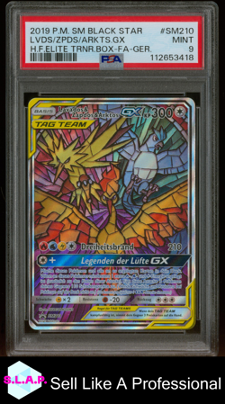 LVDS/ZPDS/ARKTS.GX H.F.ETB-FA-GER. POKEMON SM BLCK STR PRM 2019 SM210 PSA 9 - Image 1
