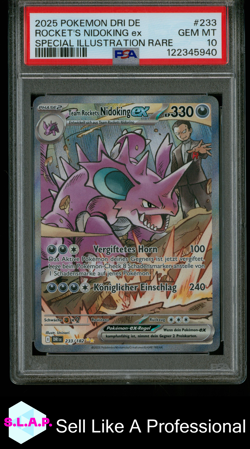ROCKET'S NIDOKING EX SPEC ILL RARE POKEMON GER DESTINED RIVALS 2025 233 PSA 10 - Image 1