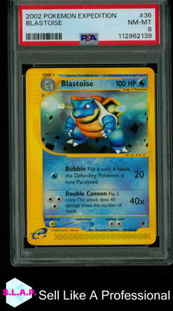 BLASTOISE POKEMON EXPEDITION 2002 36 PSA 8 - Image 1