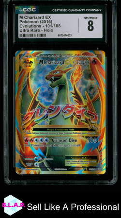 M CHARIZARD EX EVOLUTIONS ULTRA RARE HOLO 101/108 POKEMON CGC 8 - Image 1