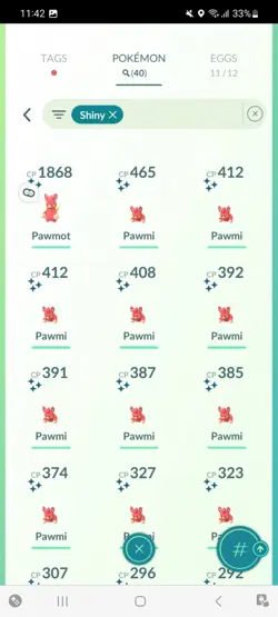 Pokemon Go (Stage 34) Shiny Pawmot ( 40 shinys ) - Image 3