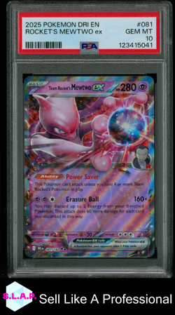ROCKET'S MEWTWO EX POKEMON DRI EN-DESTINED RIVALS 2025 081 PSA 10 - Image 1