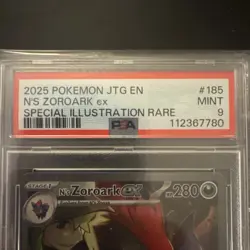 2025 Pokemon JTG EN - N’s Zoroark Ex Special Illustration Rare #185 Mint PSA 9 - Image 3