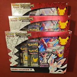 3x Pokemon TCG Dark Sylveon V Box Celebration/Evolving Skies Packs NEW Sealed - Image 1