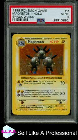 MAGNETON-HOLO SHADOWLESS POKEMON GAME 1999 9 PSA 9 - Image 1