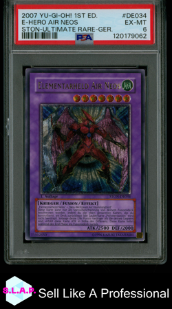 E-HERO AIR NEOS STON-ULTIMATE RARE-GER. YU-GI-OH! STON 2007 DE034 PSA 6 - Image 1