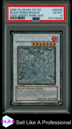 BLCK ROSE DRAGON CSOC-GHOST RARE-GER. YU-GI-OH! CSOC 2008 DE039 PSA 6 - Image 1