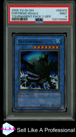 FORTRESS WHALE TOURNAMENT PACK 7-GER. YU-GI-OH! 2005 DE003 PSA 9 - Image 1