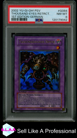 THOUSAND-EYES RSTRCT. 1ST EDITION-GER YU-GI-OH! PSV 2002 G084 PSA 8 - Image 1