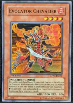 Evocator Chevalier 1996 1st Edition Super Rare Holo Yugioh SDWS-EN002 (NM) - Image 1