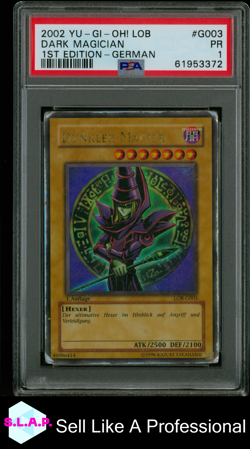 DARK MAGICIAN 1ST EDITION-GER YU-GI-OH! LOB 2002 G003 PSA 1 - Image 1