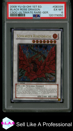BLCK ROSE DRAGON CSOC-ULTIMATE RARE-GER. YU-GI-OH! CSOC 2008 DE039 PSA 6 - Image 1