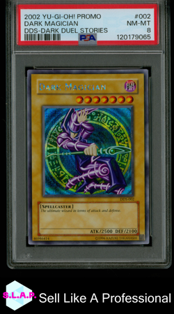 DARK MAGICIAN DDS-DARK DUEL STORIES YU-GI-OH! PRM DDS 2002 002 PSA 8 - Image 1