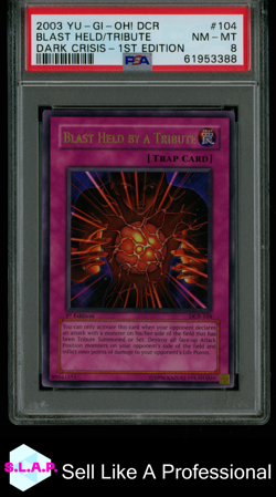 BLAST HELD/TRIBUTE DARK CRISIS-1ST EDITION YU-GI-OH! DARK CRISIS 2003 104 PSA 8 - Image 1