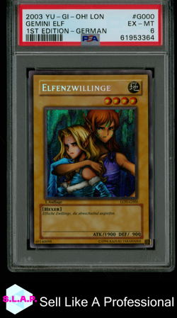 GEMINI ELF 1ST EDITION-GER YU-GI-OH! LON-LABYRINTH OF NIGHTMARE 2003 G000 PSA 6 - Image 1