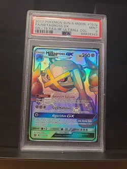 2017 Pokemon Metagross GX 157A Black Star Promo Card PSA 9 Mint Condition - Image 1