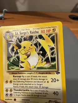 Pokemon TCG Lt. Surge's Raichu Holo Unlimited Rare Card Gym Challenge 11/132 - Image 3