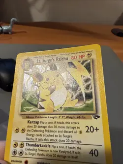 Pokemon TCG Lt. Surge's Raichu Holo Unlimited Rare Card Gym Challenge 11/132 - Image 5