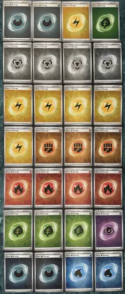 POKEMON PRISMATIC EVOLUTIONS S&V 151 COSMOS HOLO SWIRL 28 ENERGY CARD LOT NM-M ! - Image 1