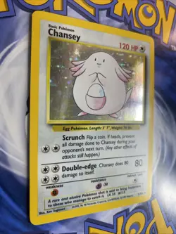 Pokemon TCG Chansey Base Set Holo Unlimited Rare Card 3/102 LP+ Condition - Image 2