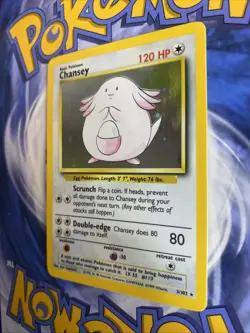Pokemon TCG Chansey Base Set Holo Unlimited Rare Card 3/102 LP+ Condition - Image 3