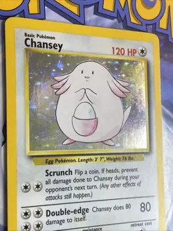 Pokemon TCG Chansey Base Set Holo Unlimited Rare Card 3/102 LP+ Condition - Image 4