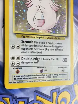 Pokemon TCG Chansey Base Set Holo Unlimited Rare Card 3/102 LP+ Condition - Image 5