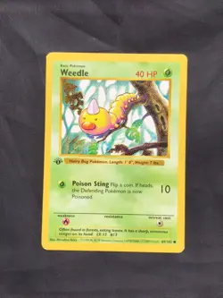 Pokemon Cards: Base Set 1st Edition Common: Weedle 69/102 - Image 1