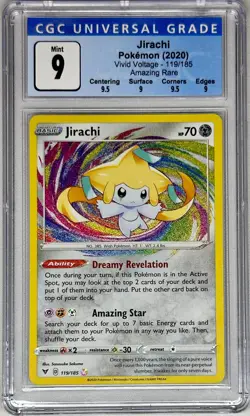 CGC 9 MINT Jirachi 119/185 Vivid Voltage AMAZING RARE HOLO Pokemon Card - Image 1