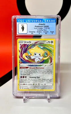 CGC 9 MINT Jirachi 119/185 Vivid Voltage AMAZING RARE HOLO Pokemon Card - Image 3