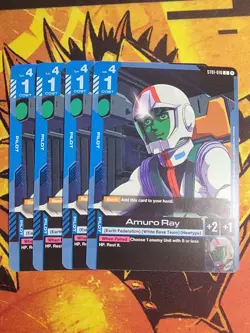 Gundam Card Game Starter Deck Amuro Ray Exclusive ST01-010 Heroic Beginnings x4 - Image 1