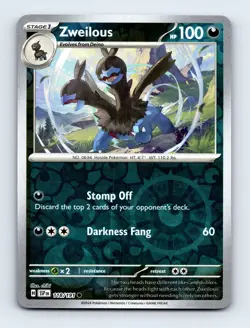 Zweilous 118/191 SV08: Surging Sparks Reverse Holo Pokemon Card NM - Image 1