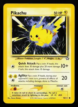 Pikachu 70/111 Common Neo Genesis Pokemon Card - Image 1
