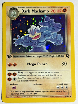 Pokemon TCG Dark Machamp 1st Edition Rare Holo Card #10/82 Team Rocket - Image 1