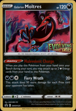 Galarian Moltres - SWSH125 (Prerelease) - SWSH: Sword & Shield Promo Cards - Image 1