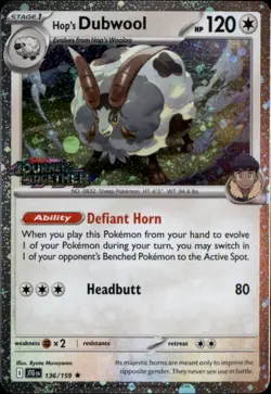 Hop's Dubwool (Best Buy Exclusive) Holo Rare Miscellaneous Cards 136/159 NM - Image 1