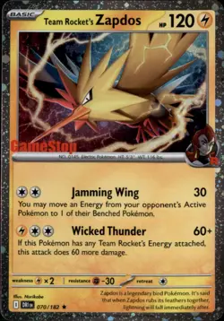 Team Rocket's Zapdos (Gamestop Exclusive) Miscellaneous Cards 070/182 NM - Image 1