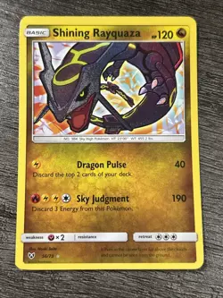 Pokemon TCG Shining Rayquaza Holo Rare Card Shining Legends 56/73 - Image 1