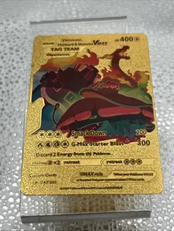 Charizard&Blastoise VMAX Gold Metal Pokemon Card-Collectible Gift Display！ - Image 1