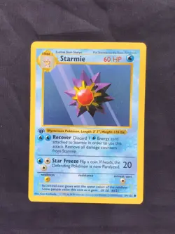 Pokemon Cards: Base Set 1st Edition Common: Starmie 64/102 - Image 1
