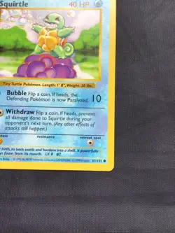 Pokemon Cards: Base Set 1st Edition Common: Squirtle 63/102 - Image 4
